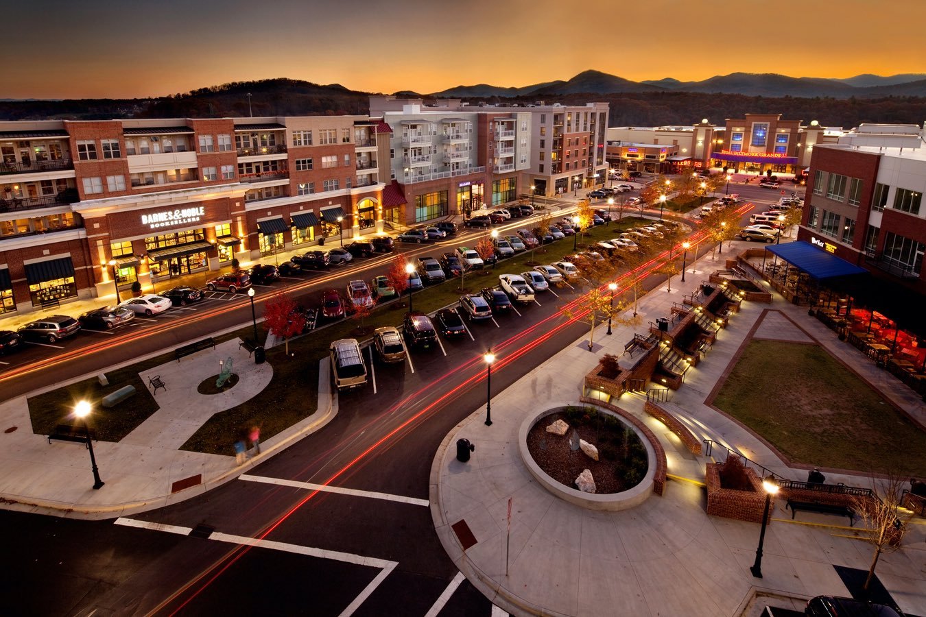 Biltmore Park town square night